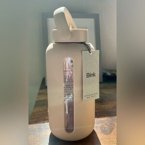 Bink 27 oz Glass Water Bottle with Silicone Sleeve, Flip Cap & Handle — NEW